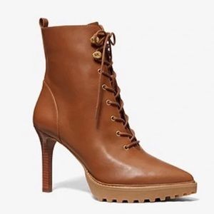 Michael Kors Leather Lace Up Bootie